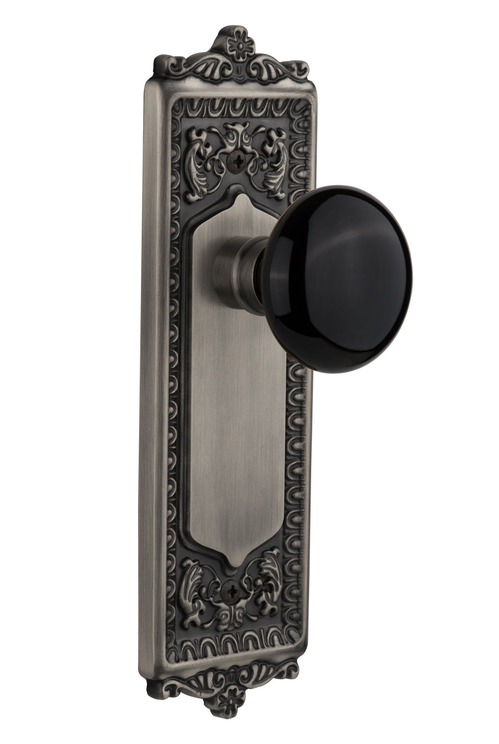 Nostalgic Warehouse Egg & Dart Plate with Black Porcelain Knob