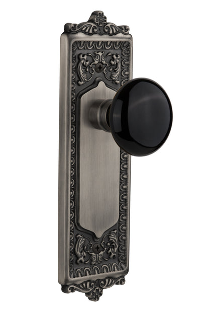 Nostalgic Warehouse Egg & Dart Plate with Black Porcelain Knob