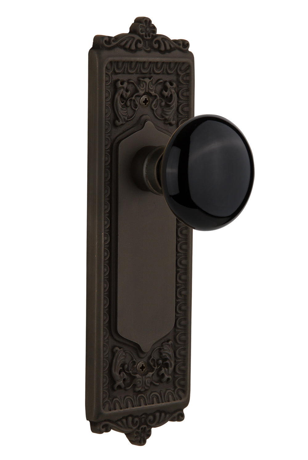 Nostalgic Warehouse Egg & Dart Plate with Black Porcelain Knob