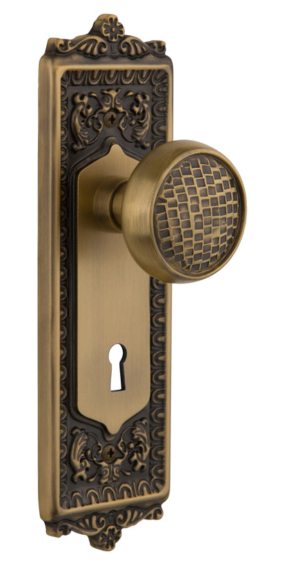 Nostalgic Warehouse Egg and Dart Plate with Craftsman Knob - Mortise Lock