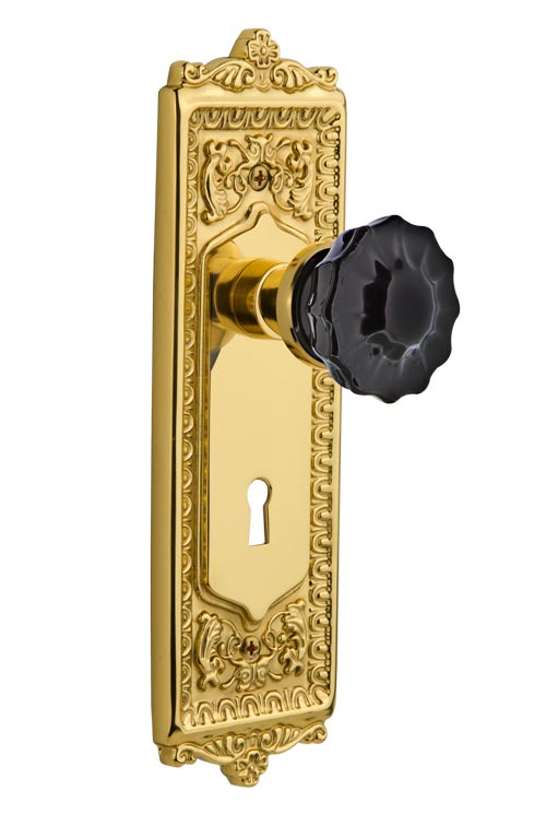 Nostalgic Warehouse Egg & Dart Plate with Black Crystal Knob