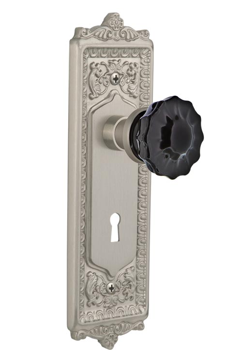 Nostalgic Warehouse Egg & Dart Plate with Black Crystal Knob