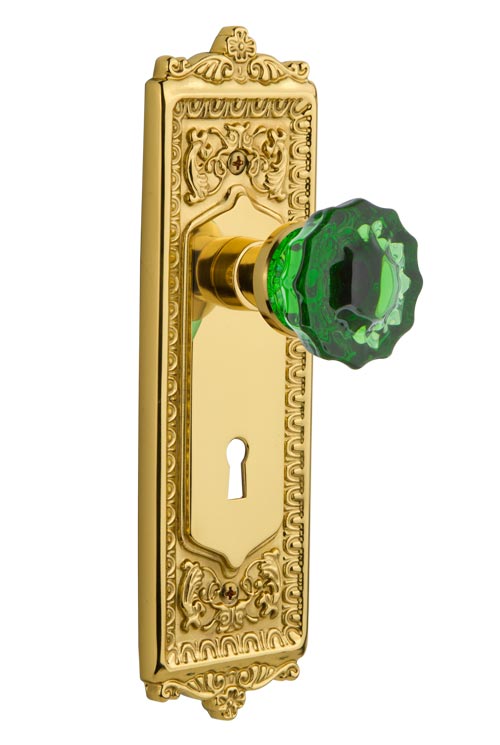 Nostalgic Warehouse Egg & Dart Plate with Emerald Crystal Knob
