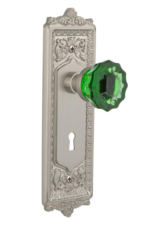 Nostalgic Warehouse Egg & Dart Plate with Emerald Crystal Knob