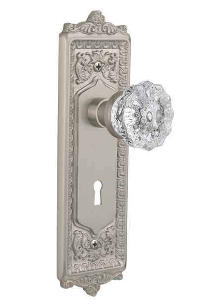 Nostalgic Warehouse Egg and Dart Plate with Crystal Knob - Mortise Lock