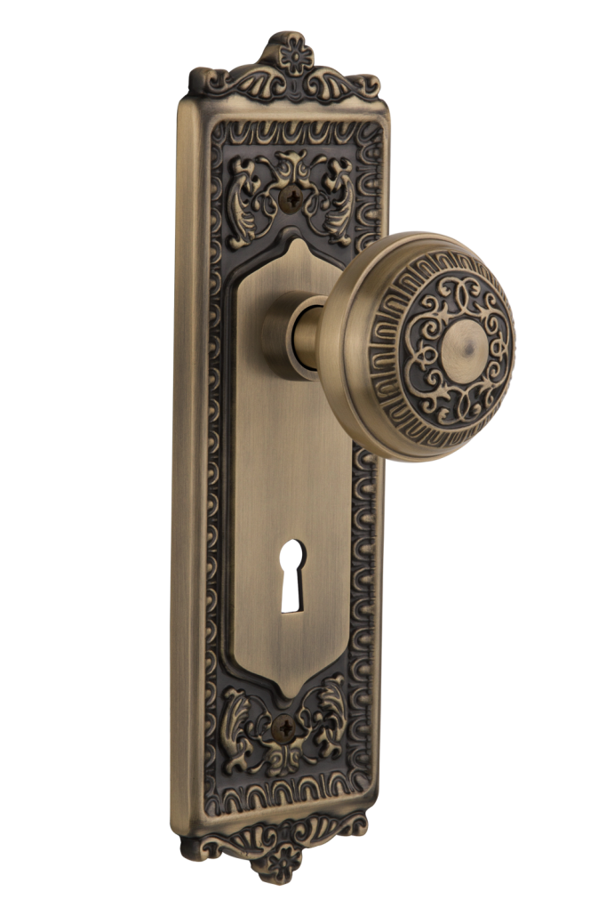 Nostalgic Warehouse Egg and Dart Plate with Egg and Dart Knob - Mortise Lock
