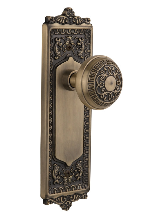 Nostalgic Warehouse Egg and Dart Plate with Egg and Dart Knob - Antique Brass ( All Mortise Come W/ Keyhole )