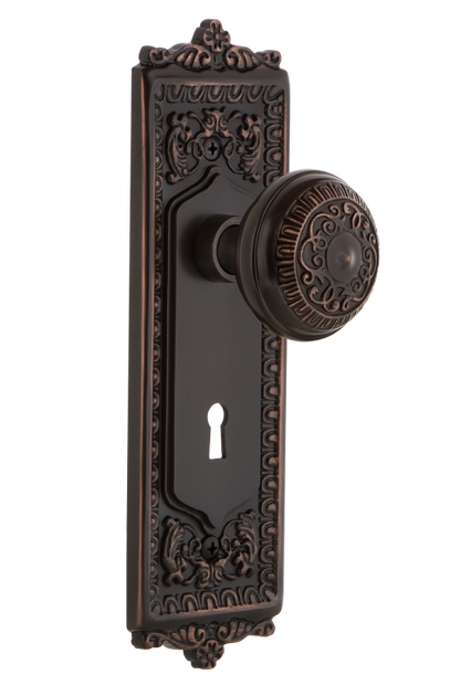 Nostalgic Warehouse Egg and Dart Plate with Egg and Dart Knob - Mortise Lock