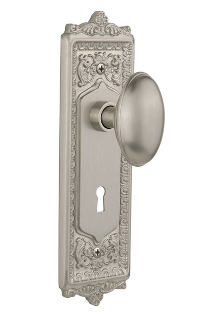 Nostalgic Warehouse Egg and Dart Plate with Homestead Knob - Mortise Lock
