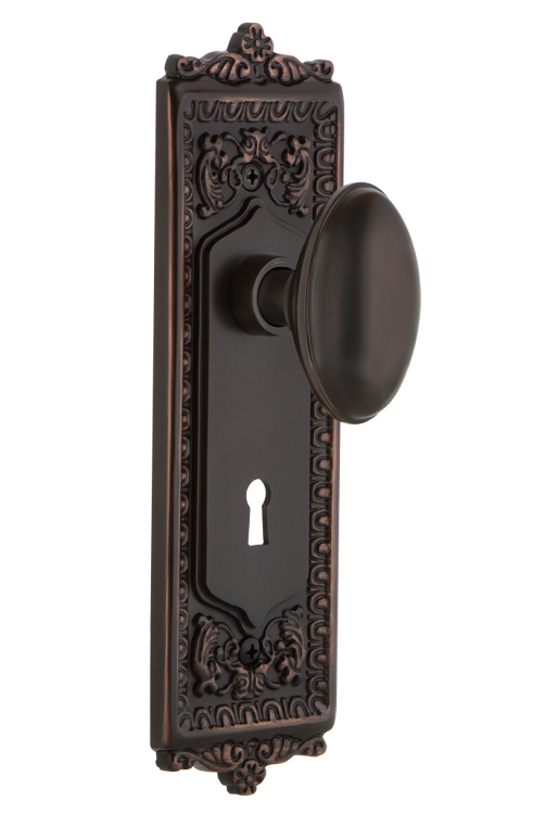 Nostalgic Warehouse Egg and Dart Plate with Homestead Knob - Timeless Bronze