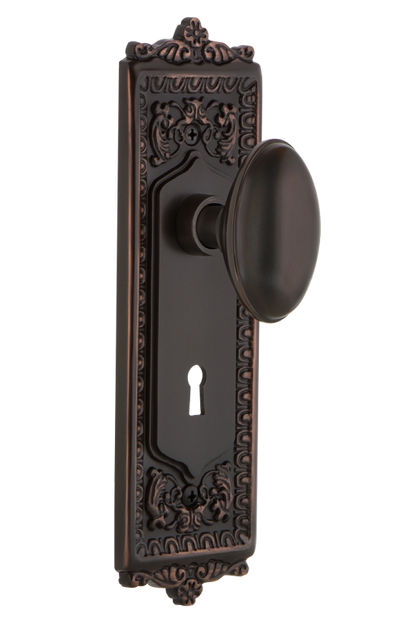Nostalgic Warehouse Egg and Dart Plate with Homestead Knob - Timeless Bronze