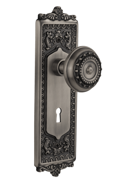 Nostalgic Warehouse Egg and Dart Plate with Meadows Knob - Mortise Lock