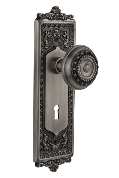 Nostalgic Warehouse Egg and Dart Plate with Meadows Knob - Mortise Lock