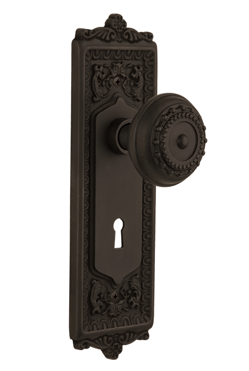 Nostalgic Warehouse Egg and Dart Plate with Meadows Knob - Mortise Lock