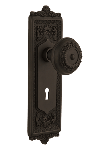 Nostalgic Warehouse Egg and Dart Plate with Meadows Knob - Mortise Lock