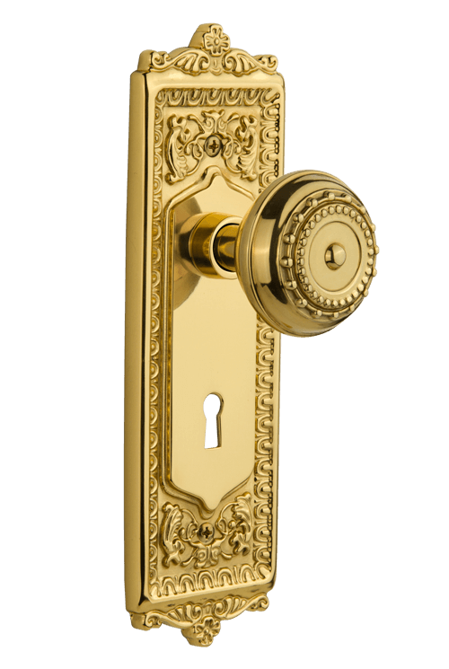 Nostalgic Warehouse Egg and Dart Plate with Meadows Knob - Mortise Lock