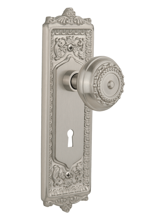 Nostalgic Warehouse Egg and Dart Plate with Meadows Knob - Mortise Lock