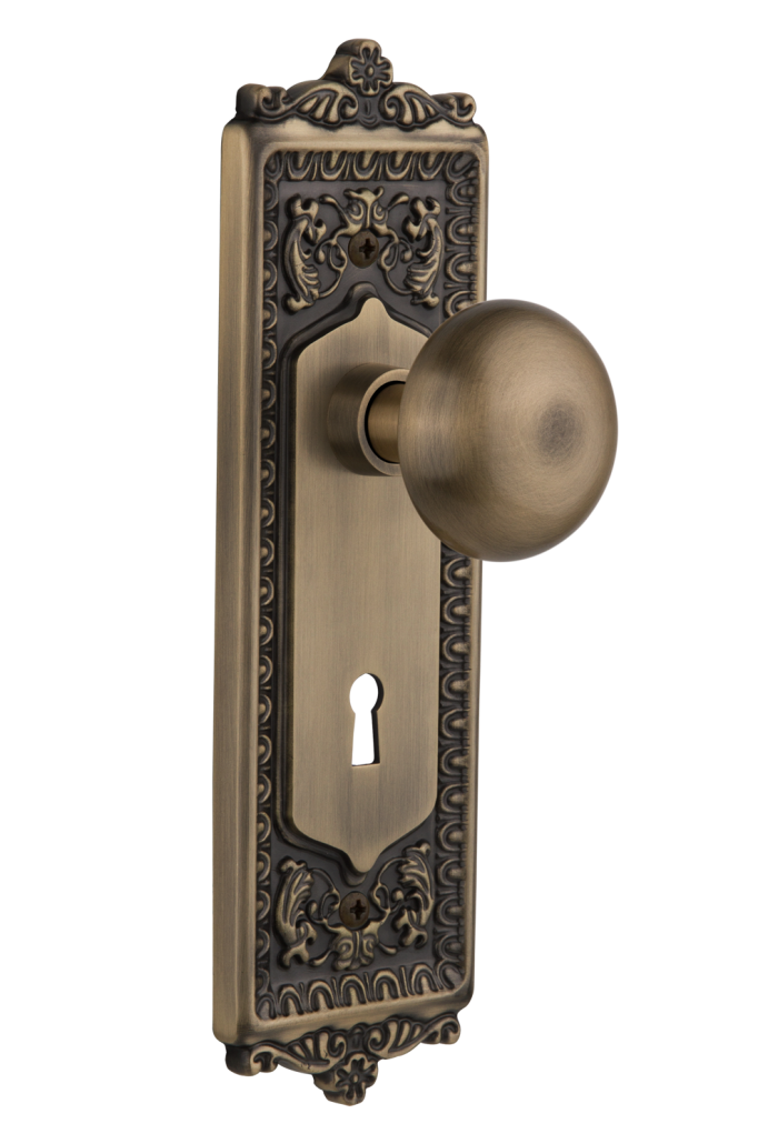 Nostalgic Warehouse Egg and Dart Plate with New York Knob - Mortise Lock
