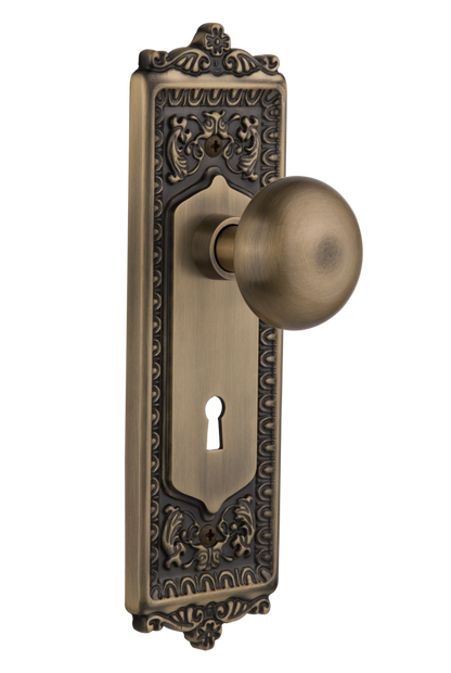 Nostalgic Warehouse Egg and Dart Plate with New York Knob - Mortise Lock