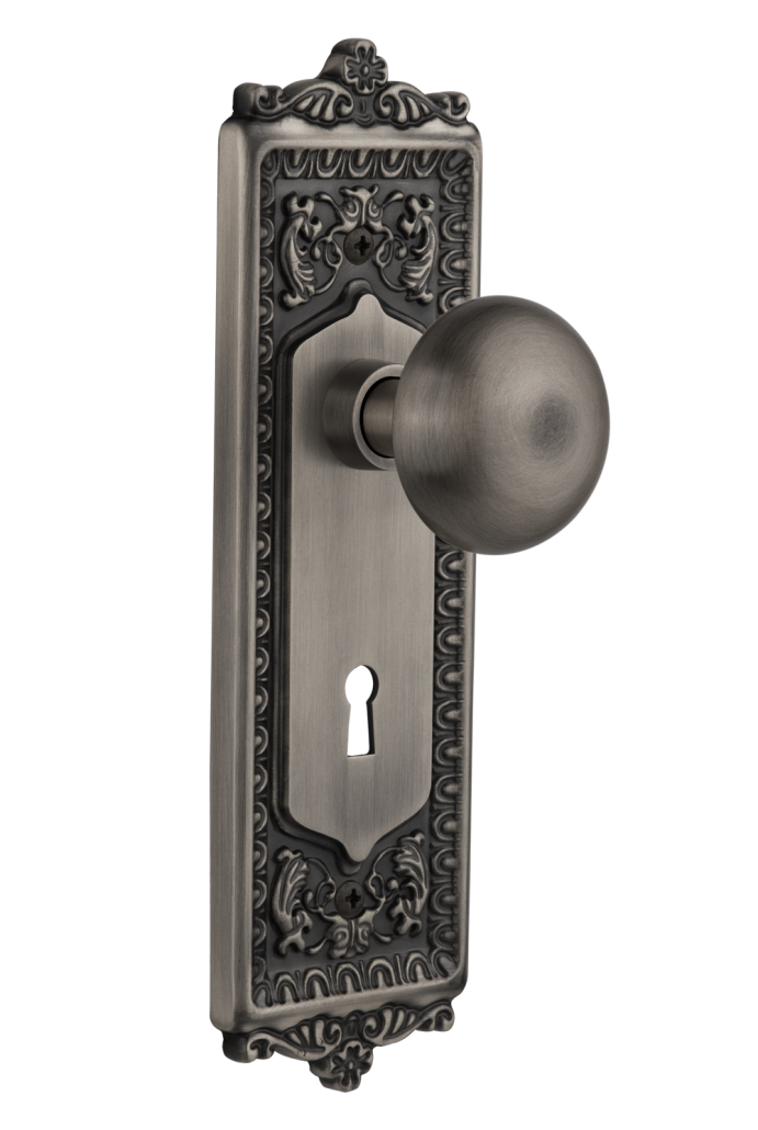Nostalgic Warehouse Egg and Dart Plate with New York Knob - Mortise Lock