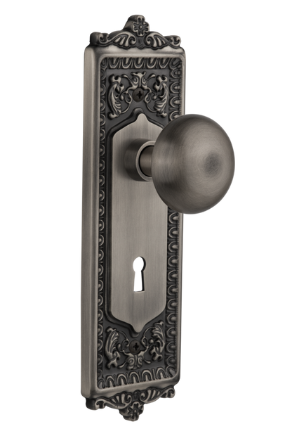 Nostalgic Warehouse Egg and Dart Plate with New York Knob - Mortise Lock