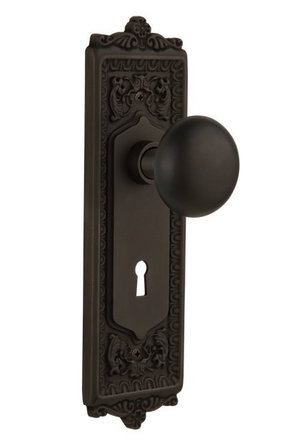 Nostalgic Warehouse Egg and Dart Plate with New York Knob - Mortise Lock