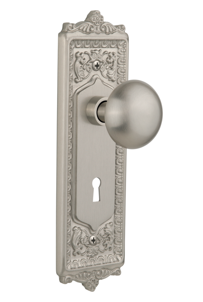 Nostalgic Warehouse Egg and Dart Plate with New York Knob - Mortise Lock