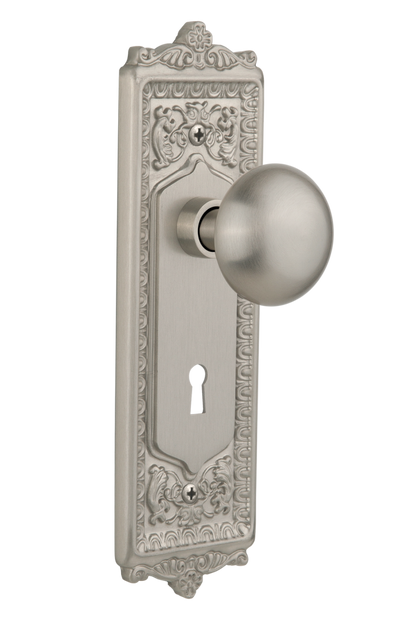 Nostalgic Warehouse Egg and Dart Plate with New York Knob - Mortise Lock