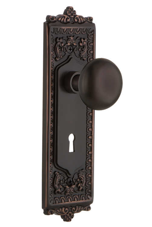 Nostalgic Warehouse Egg and Dart Plate with New York Knob - Mortise Lock