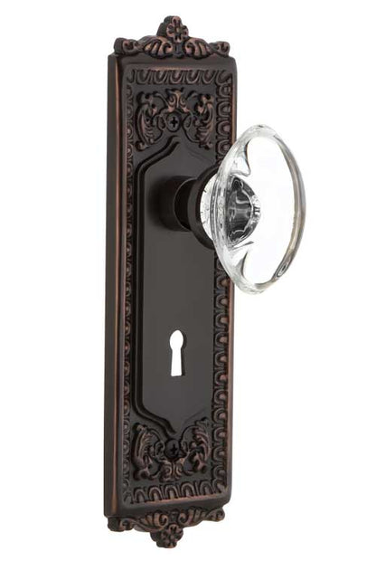 Nostalgic Warehouse Egg & Dart Plate with Oval Crystal Knob