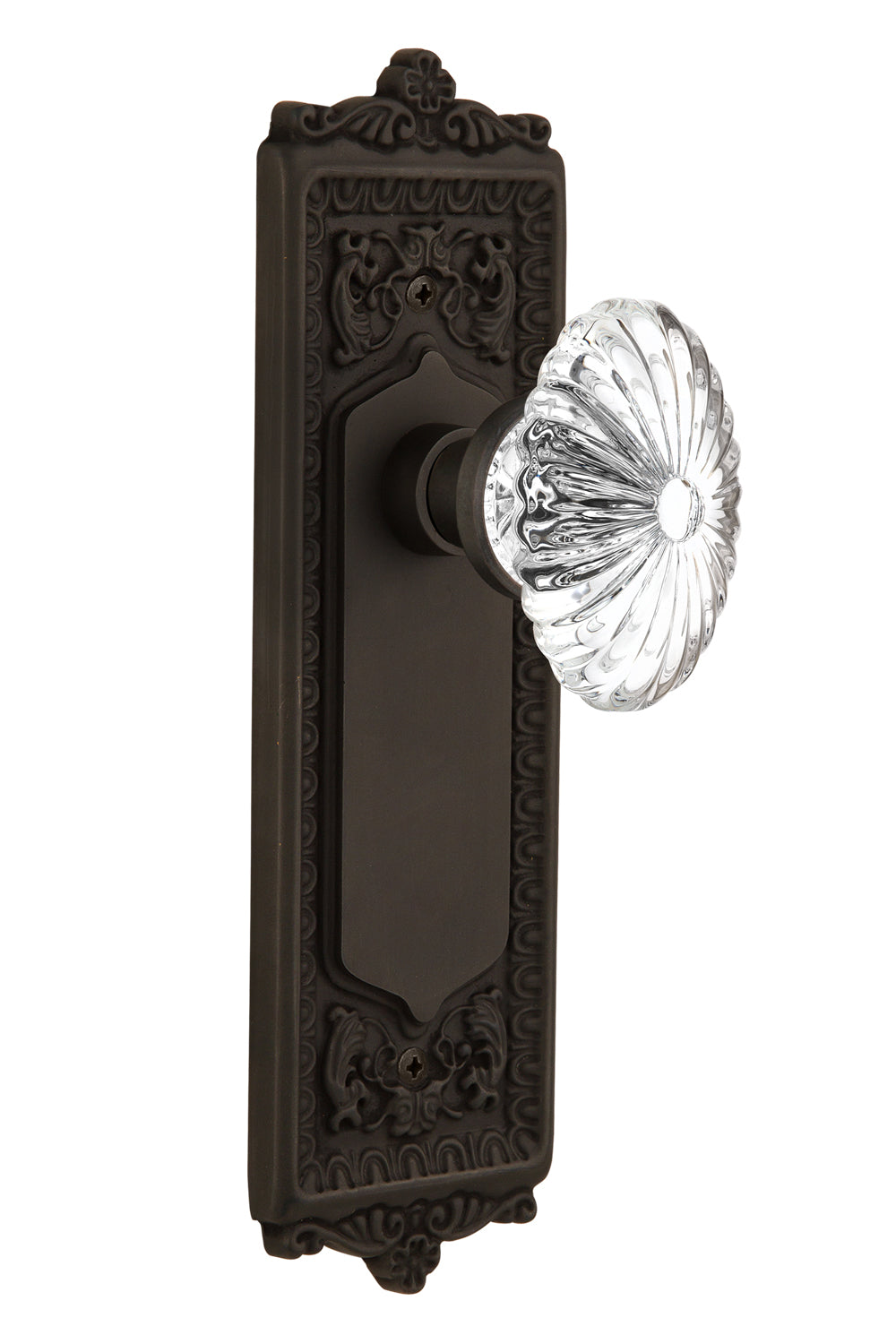Nostalgic Warehouse Egg & Dart Plate with Oval Fluted Crystal Knob