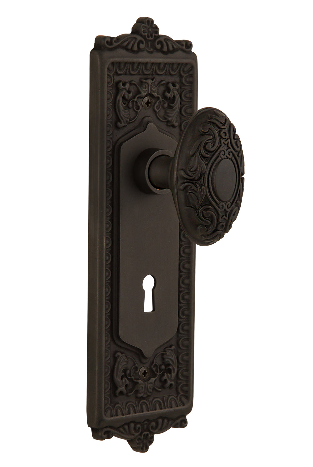 Nostalgic Warehouse Egg and Dart Plate with Victorian Knob - Mortise Lock