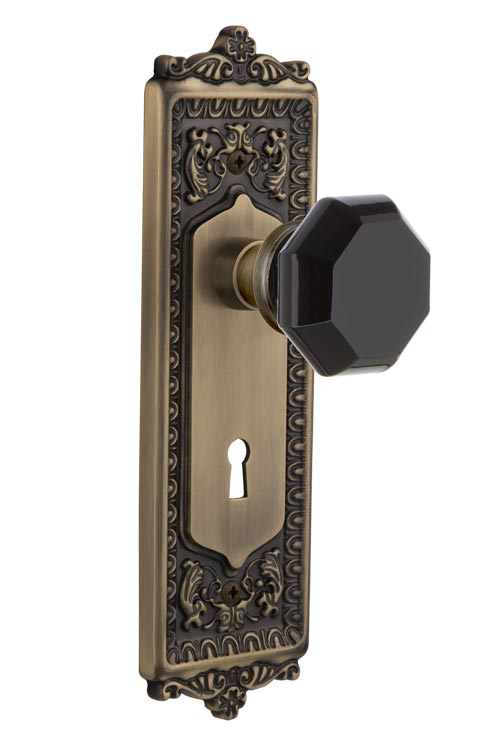 Nostalgic Warehouse Egg & Dart Plate with Black Waldorf Knob