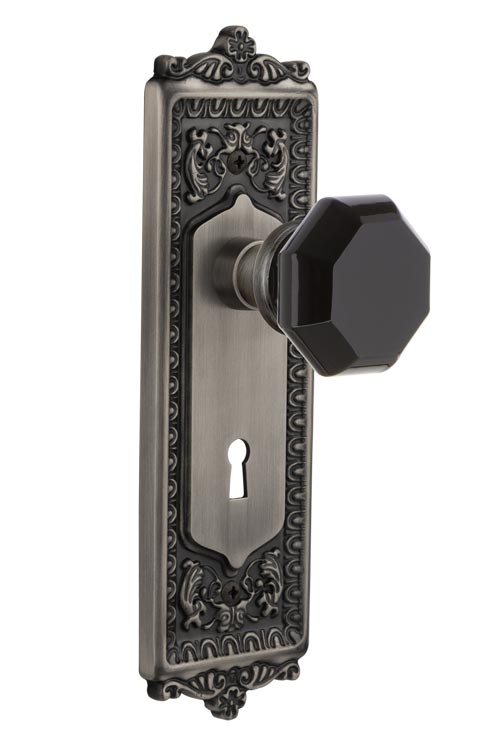 Nostalgic Warehouse Egg & Dart Plate with Black Waldorf Knob