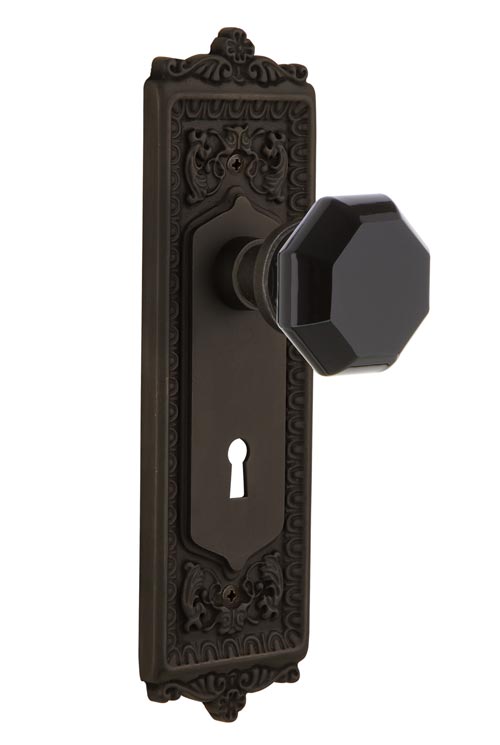 Nostalgic Warehouse Egg & Dart Plate with Black Waldorf Knob