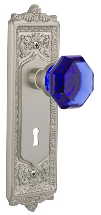 Nostalgic Warehouse Egg & Dart Plate with Cobalt Waldorf Knob