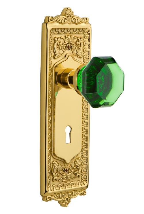 Nostalgic Warehouse Egg & Dart Plate with Emerald Waldorf Knob