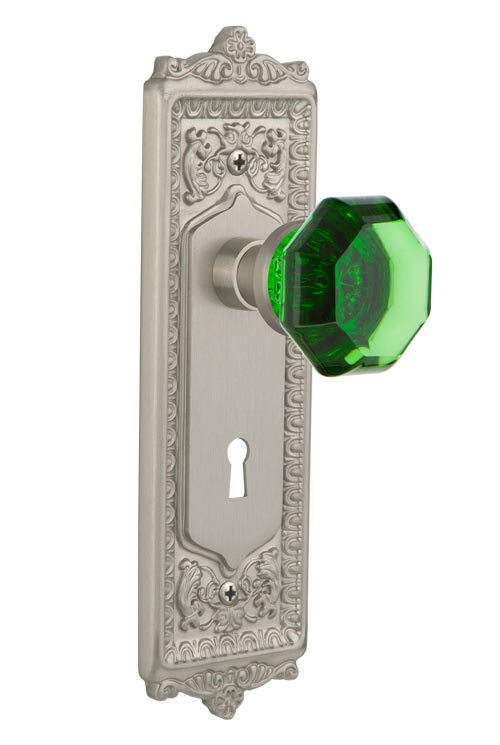 Nostalgic Warehouse Egg & Dart Plate with Emerald Waldorf Knob
