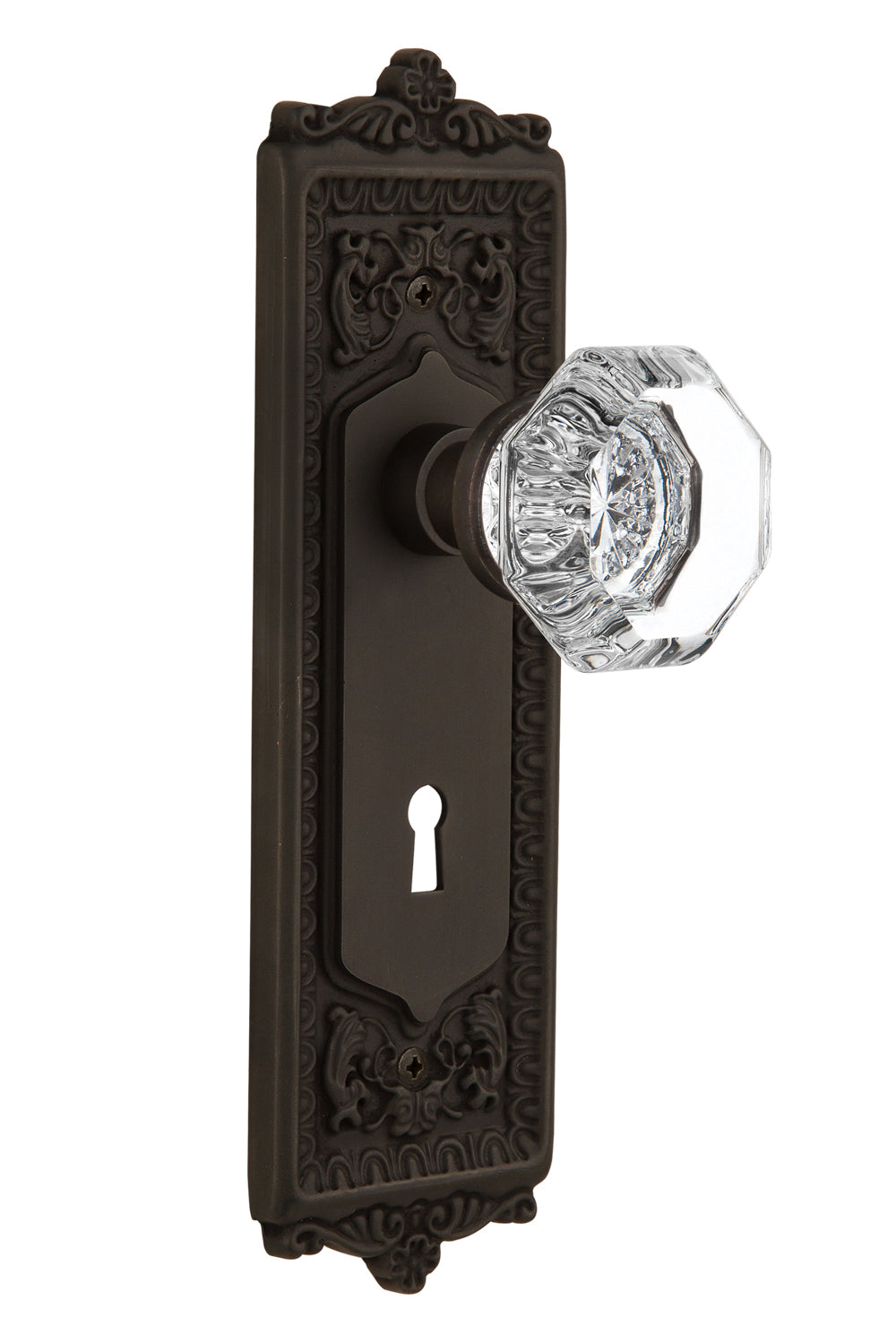 Nostalgic Warehouse Egg and Dart Plate with Waldorf Knob - Mortise Lock