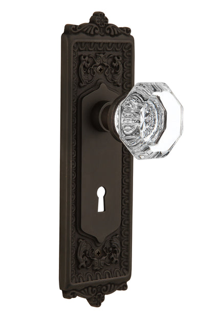 Nostalgic Warehouse Egg and Dart Plate with Waldorf Knob - Mortise Lock
