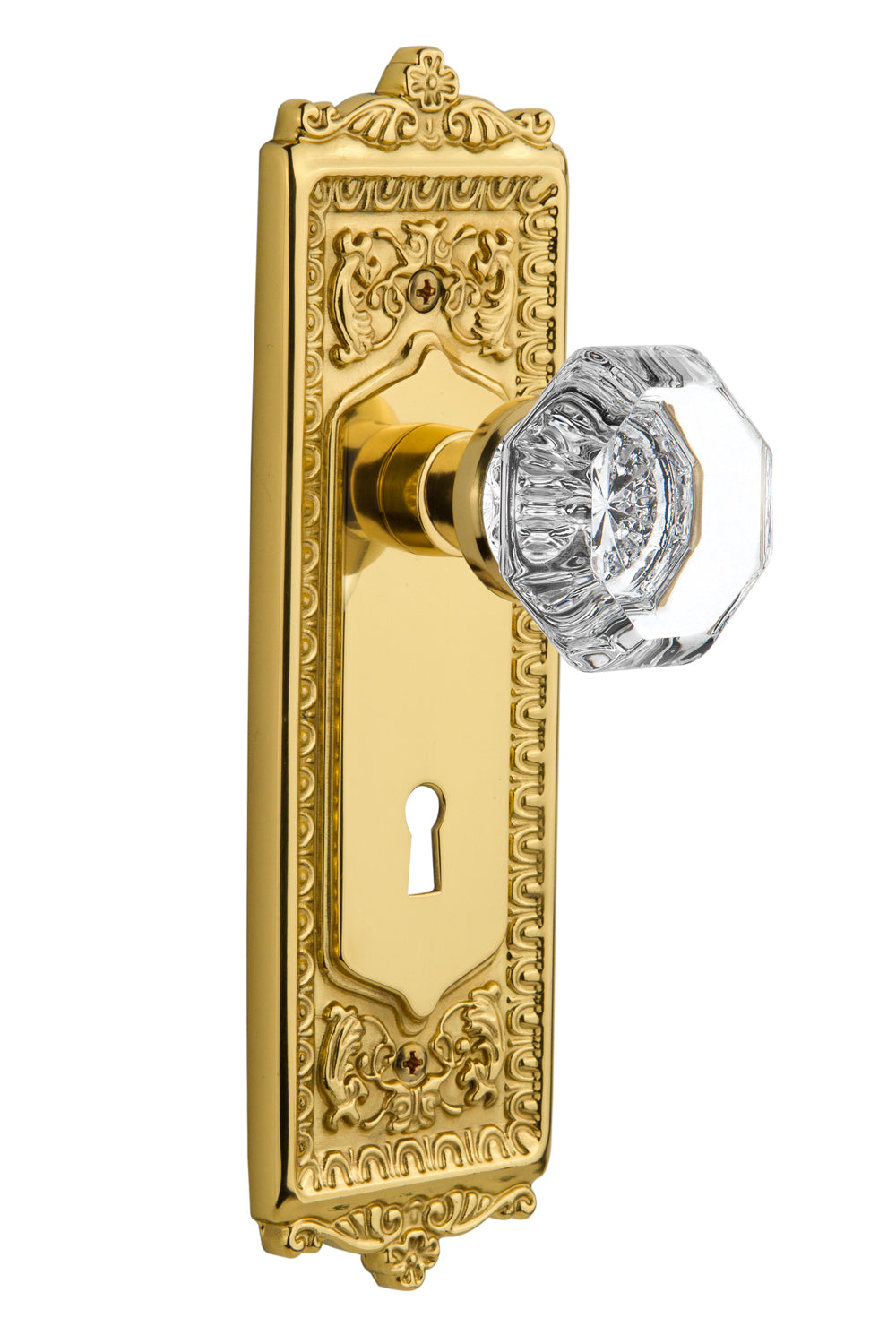 Nostalgic Warehouse Egg and Dart Plate with Waldorf Knob - Mortise Lock