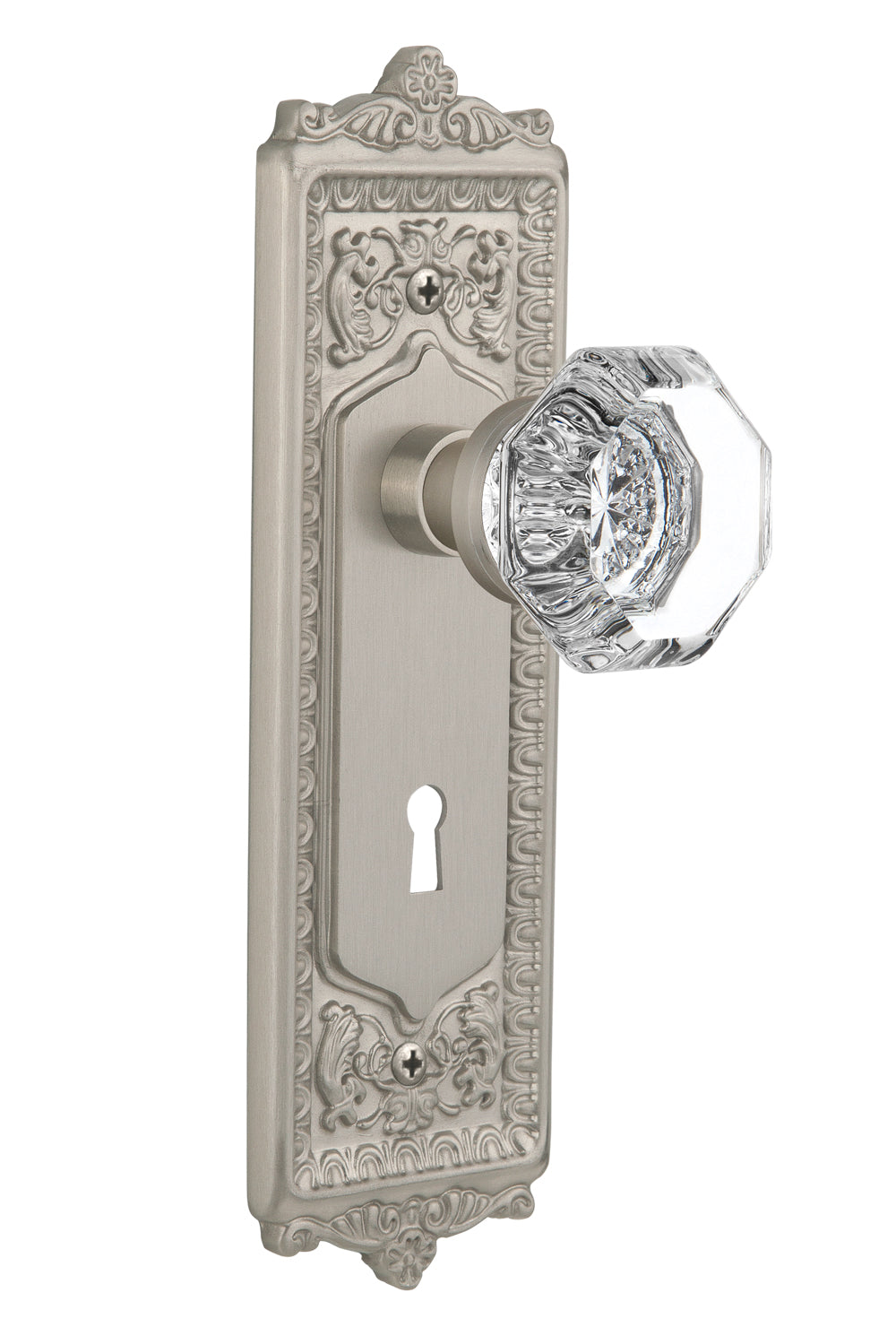 Nostalgic Warehouse Egg and Dart Plate with Waldorf Knob - Mortise Lock