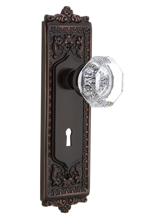 Nostalgic Warehouse Egg and Dart Plate with Waldorf Knob - Mortise Lock