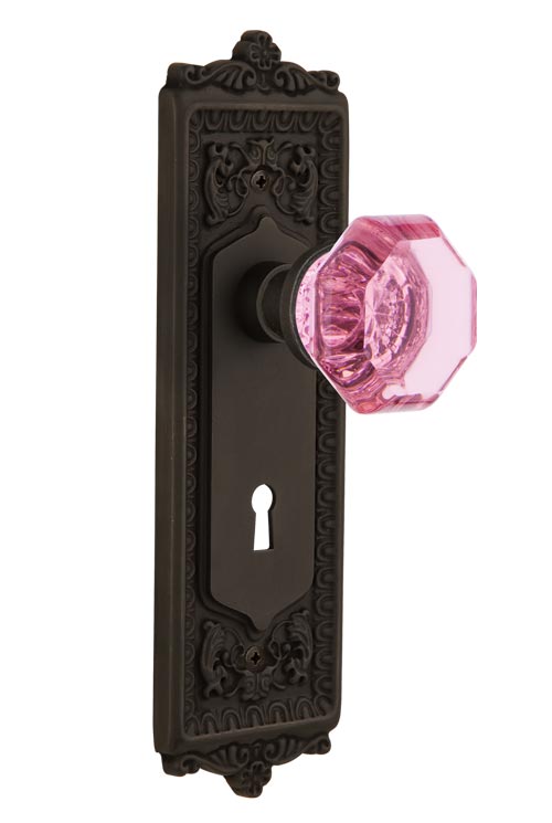 Nostalgic Warehouse Egg & Dart Plate with Pink Waldorf Knob