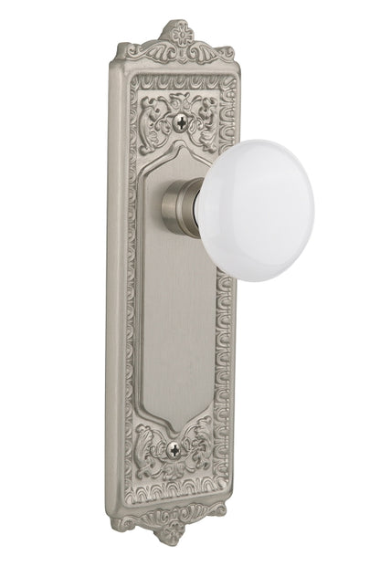 Nostalgic Warehouse Egg and Dart Plate with White Porcelain Knob