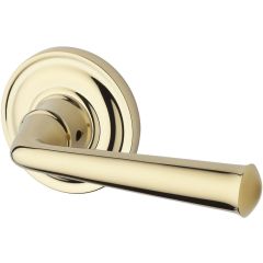 Baldwin Reserve Federal Lever With Round Rosette In Polished Brass
