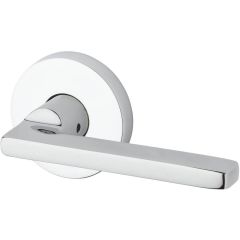 Baldwin Square Lever With Round Rosette In Polished Chrome