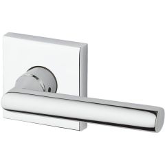 Baldwin Reserve Tube Lever With Square Rosette In Polished Chrome