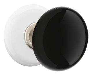 Emtek Ebony Knob with Porcelain Rosette