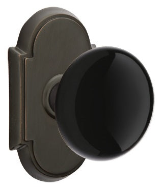 Emtek Ebony Porcelain Knob With Rosette Oil Rubbed Bronze